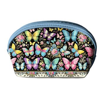 Tecido Painel Costura Criativa Kit 6 Necessaire Sarja Impermeável 100% Algodão - BORBOLETAS ENCANTADAS DGBE914255