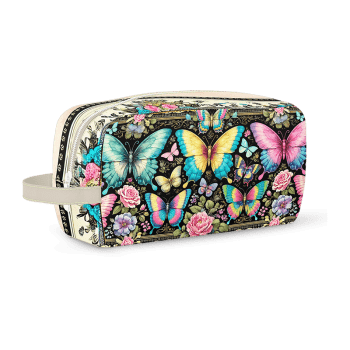 Tecido Painel Costura Criativa Kit 6 Necessaire Sarja Impermeável 100% Algodão - BORBOLETAS ENCANTADAS DGBE914255