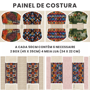 TECIDO SARJA IMPERMEAVEL DIGITAL EXCLUSIVO 100% ALGODÃO-BORDADO E ARTE-NECESSAIRE-DGBA914095