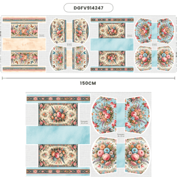 TECIDO SARJA IMPERMEAVEL DIGITAL EXCLUSIVO 100% ALGODÃO- FLORES VINTAGE-NECESSAIRE-DGFV914247