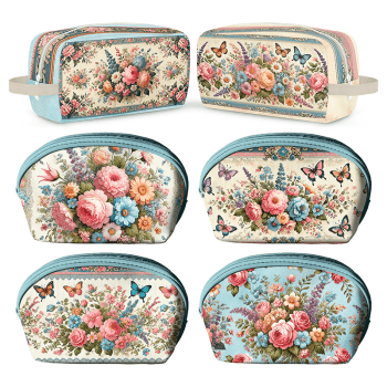 TECIDO SARJA IMPERMEAVEL DIGITAL EXCLUSIVO 100% ALGODÃO- FLORES VINTAGE-NECESSAIRE-DGFV914247