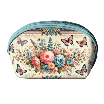 TECIDO SARJA IMPERMEAVEL DIGITAL EXCLUSIVO 100% ALGODÃO- FLORES VINTAGE-NECESSAIRE-DGFV914247