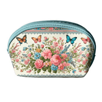 TECIDO SARJA IMPERMEAVEL DIGITAL EXCLUSIVO 100% ALGODÃO- FLORES VINTAGE-NECESSAIRE-DGFV914247