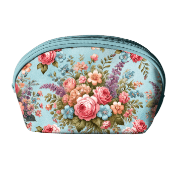 TECIDO SARJA IMPERMEAVEL DIGITAL EXCLUSIVO 100% ALGODÃO- FLORES VINTAGE-NECESSAIRE-DGFV914247