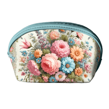TECIDO SARJA IMPERMEAVEL DIGITAL EXCLUSIVO 100% ALGODÃO- FLORES VINTAGE-NECESSAIRE-DGFV914247