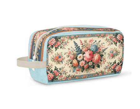 TECIDO SARJA IMPERMEAVEL DIGITAL EXCLUSIVO 100% ALGODÃO- FLORES VINTAGE-NECESSAIRE-DGFV914247