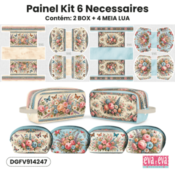 TECIDO SARJA IMPERMEAVEL DIGITAL EXCLUSIVO 100% ALGODÃO- FLORES VINTAGE-NECESSAIRE-DGFV914247