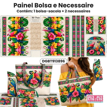 TECIDO SARJA IMPERMEAVEL ESTAMPADO EXCLUSIVO 100% ALGODÃO-BELEZA TROPICAL-KIT PRAIA-DGBT913896
