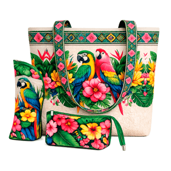 TECIDO SARJA IMPERMEAVEL ESTAMPADO EXCLUSIVO 100% ALGODÃO-BELEZA TROPICAL-KIT PRAIA-DGBT913896