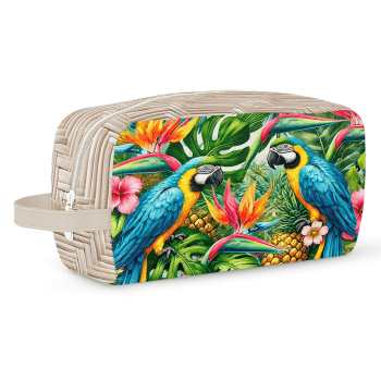 TECIDO SARJA IMPERMEAVEL ESTAMPADO EXCLUSIVO 100% ALGODÃO-BELEZA TROPICAL-NECESSAIRE-DGBT913902