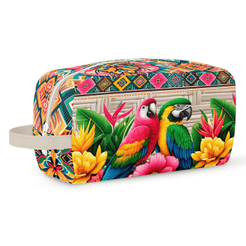 TECIDO SARJA IMPERMEAVEL ESTAMPADO EXCLUSIVO 100% ALGODÃO-BELEZA TROPICAL-NECESSAIRE-DGBT913902