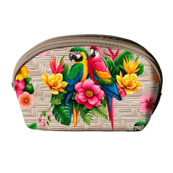 TECIDO SARJA IMPERMEAVEL ESTAMPADO EXCLUSIVO 100% ALGODÃO-BELEZA TROPICAL-NECESSAIRE-DGBT913902