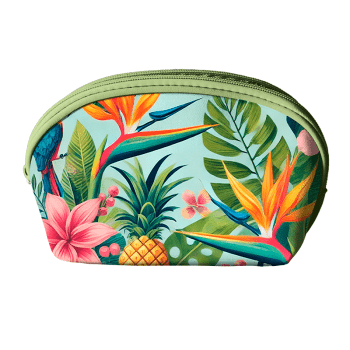 TECIDO SARJA IMPERMEAVEL ESTAMPADO EXCLUSIVO 100% ALGODÃO-BELEZA TROPICAL-NECESSAIRE-DGBT913902