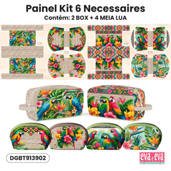 TECIDO SARJA IMPERMEAVEL ESTAMPADO EXCLUSIVO 100% ALGODÃO-BELEZA TROPICAL-NECESSAIRE-DGBT913902