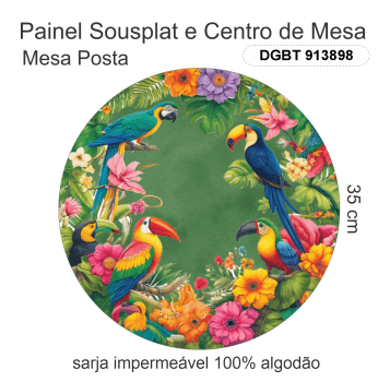 TECIDO SARJA IMPERMEAVEL ESTAMPADO EXCLUSIVO 100% ALGODÃO-BELEZA TROPICAL-SOUSPLAT-DGBT913898