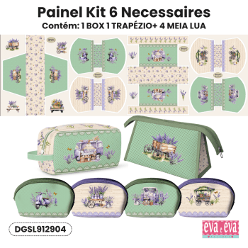 TECIDO SARJA IMPERMEAVEL ESTAMPADO EXCLUSIVO 100% ALGODÃO - SIMPLESMENTE LAVANDA - NECESSAIRE - DGSL912904