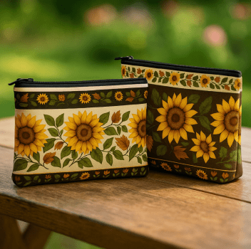 TECIDO SARJA IMPERMEAVEL EXCLUSIVO 100% ALGODÃO -CAMPOS DE GIRASSOL- BOLSA E NECESSAIRE - DGGR813881