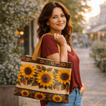 TECIDO SARJA IMPERMEAVEL EXCLUSIVO 100% ALGODÃO -CAMPOS DE GIRASSOL- BOLSA E NECESSAIRE - DGGR813881