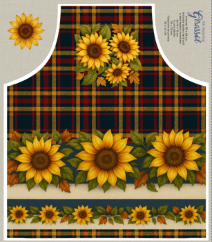 TECIDO SARJA IMPERMEAVEL EXCLUSIVO 100% ALGODÃO - CAMPOS DE GIRASSOL - KIT AVENTAL - DGGR915875