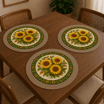 TECIDO SARJA IMPERMEAVEL EXCLUSIVO 100% ALGODÃO - CAMPOS DE GIRASSOL - SOUSPLAT - DGGR814211