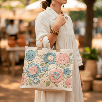 TECIDO SARJA IMPERMEAVEL EXCLUSIVO 100% ALGODÃO -CROCHÊ COLORÉ - BOLSA E NECESSAIRE -DGCL915818