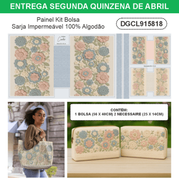 TECIDO SARJA IMPERMEAVEL EXCLUSIVO 100% ALGODÃO -CROCHÊ COLORÉ - BOLSA E NECESSAIRE -DGCL915818 TECIDO SARJA IMPERMEAVEL EXCLUSIVO 100% ALGODÃO -CROCHÊ COLORÉ - BOLSA E NECESSAIRE -DGCL915818