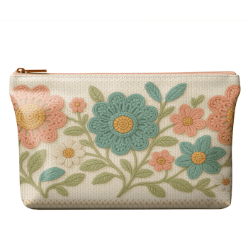 TECIDO SARJA IMPERMEAVEL EXCLUSIVO 100% ALGODÃO-CROCHÊ COLORÉ - BOLSA E NECESSAIRE- DGCL915825