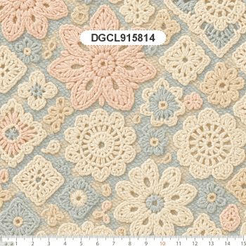 TECIDO SARJA IMPERMEAVEL EXCLUSIVO 100% ALGODÃO - CROCHÊ COLORÉ - FLORAL - DGCL915814