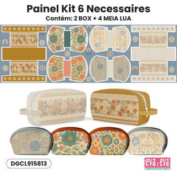 TECIDO SARJA IMPERMEAVEL EXCLUSIVO 100% ALGODÃO - CROCHÊ COLORÉ - KIT NECESSAIRE - DGCL915813