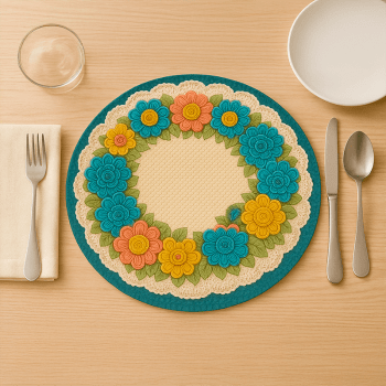 TECIDO SARJA IMPERMEAVEL EXCLUSIVO 100% ALGODÃO - CROCHÊ COLORÉ - SOUSPLAT - DGCL915812