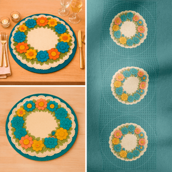 TECIDO SARJA IMPERMEAVEL EXCLUSIVO 100% ALGODÃO - CROCHÊ COLORÉ - SOUSPLAT - DGCL915812