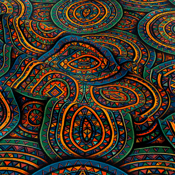TECIDO SARJA IMPERMEAVEL EXCLUSIVO 100% ALGODÃO - MANDALAS AFRICANAS - GEOMETRICO - DGMA916518 TECIDO SARJA IMPERMEAVEL EXCLUSIVO 100% ALGODÃO - MANDALAS AFRICANAS - GEOMETRICO - DGMA916518