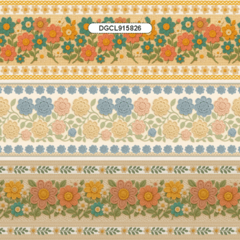 TECIDO TRICOLINE EXCLUSIVO 100% ALGODÃO - CROCHÊ COLORÊ - BARRADO FLORAL - DGCL915826 TECIDO TRICOLINE EXCLUSIVO 100% ALGODÃO - CROCHÊ COLORÊ - BARRADO FLORAL - DGCL915826