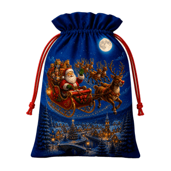TECIDO TRICOLINE EXCLUSIVO 100% ALGODÃO - MAGIA DE NATAL - SAQUINHO DE PRESENTE - DGMN915001