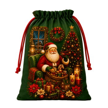 TECIDO TRICOLINE EXCLUSIVO 100% ALGODÃO - MAGIA DE NATAL - SAQUINHO DE PRESENTE - DGMN915001