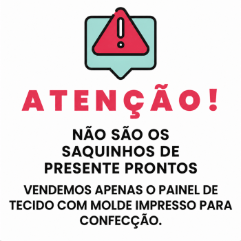 TECIDO TRICOLINE EXCLUSIVO 100% ALGODÃO - MAGIA DE NATAL - SAQUINHO DE PRESENTE - DGMN915001