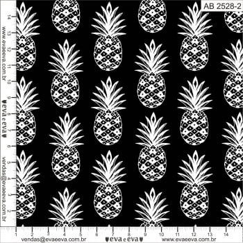 Tecido tricoline estampada de Fruta da Eva e Eva - coleção Abacaxi - AB2528-2 - Largura 1,40 / 1,50