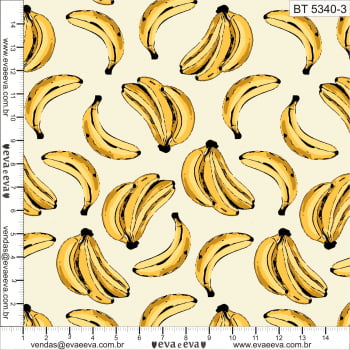 Tecido tricoline estampada da Eva e Eva - Coleção Banana Tropical - BT 5340-3