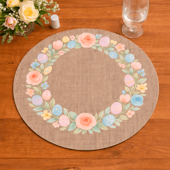 TECIDO SARJA IMPERMEAVEL EXCLUSIVO 100% ALGODÃO - PÁSCOA DOS COELHINHOS - SOUSPLAT - DGPC915860