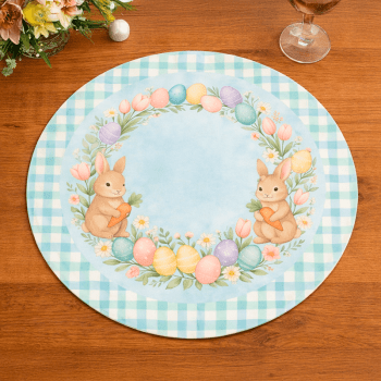 TECIDO SARJA IMPERMEAVEL EXCLUSIVO 100% ALGODÃO - PÁSCOA DOS COELHINHOS - SOUSPLAT - DGPC915863