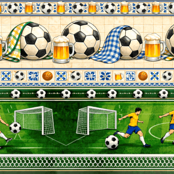 TECIDO TRICOLINE EXCLUSIVO 100% ALGODÃO - DOMINGO DE FUTEBOL - COPA DO MUNDO BARRADO - DGDF912309