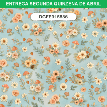 TECIDO TRICOLINE EXCLUSIVO 100% ALGODÃO - FLORESTA ENCANTADA - INFANTIL - DGFE915836