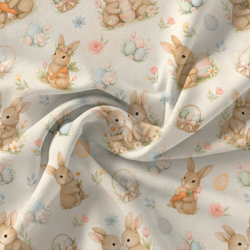 TECIDO TRICOLINE EXCLUSIVO 100% ALGODÃO - PÁSCOA DOS COELHINHOS - INFANTIL - DGPC915855