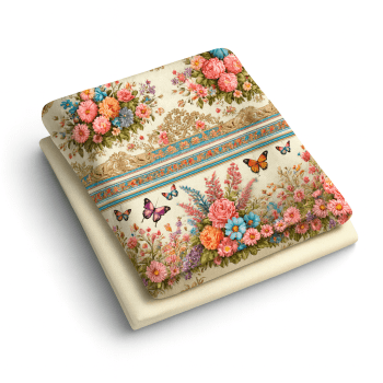 COMPOSÊ FLORES VINTAGE - 50CM CADA TECIDO - TRICOLINE 100% ALGODÃO