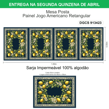 TECIDO SARJA IMPERMEAVEL ESTAMPADO EXCLUSIVO 100% ALGODÃO-CHARME SICILIANO-JOGO AMERICANO-DGCS913423