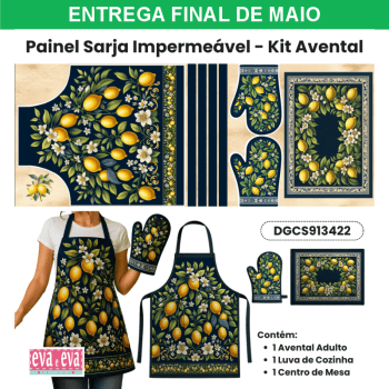 Tecido Painel Costura Criativa Kit Avental Sarja Impermeável 100% Algodão - CHARME SICILIANO DGCS913422 Tecido Painel Costura Criativa Kit Avental Sarja Impermeável 100% Algodão - CHARME SICILIANO DGCS913422