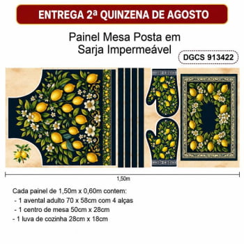 Tecido Painel Costura Criativa Kit Avental Sarja Impermeável 100% Algodão - CHARME SICILIANO DGCS913422 Tecido Painel Costura Criativa Kit Avental Sarja Impermeável 100% Algodão - CHARME SICILIANO DGCS913422