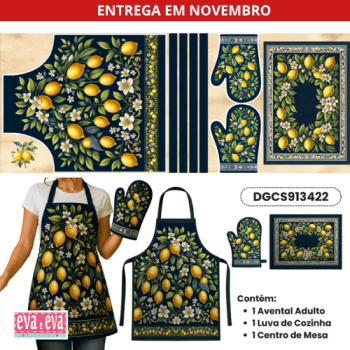 Tecido Painel Costura Criativa Kit Avental Sarja Impermeável 100% Algodão - CHARME SICILIANO DGCS913422 Tecido Painel Costura Criativa Kit Avental Sarja Impermeável 100% Algodão - CHARME SICILIANO DGCS913422