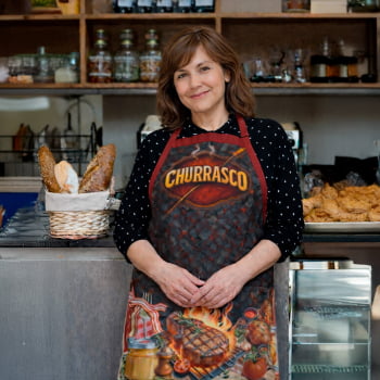 TECIDO SARJA IMPERMEAVEL EXCLUSIVO 100% ALGODÃO - CHURRASCO E AMIGOS - KIT AVENTAL - DGCM915482