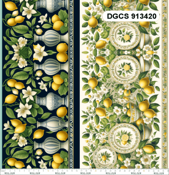 Explore a coleção Charme Siciliano com estampas elegantes de limões e flores. Ideal para costura criativa e decoração com sofisticação mediterrânea.